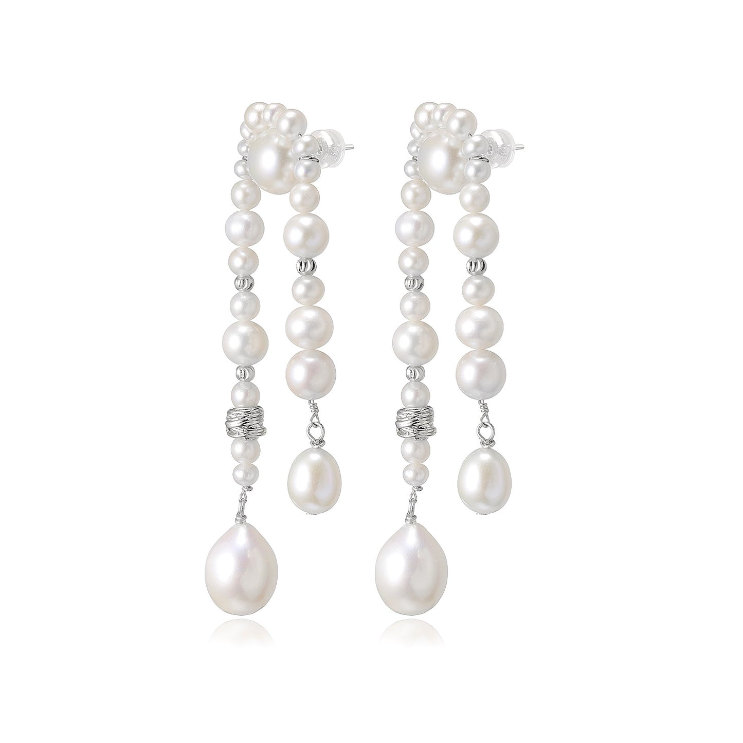 MIHIRA Pearl Arch Double Drop Earrings