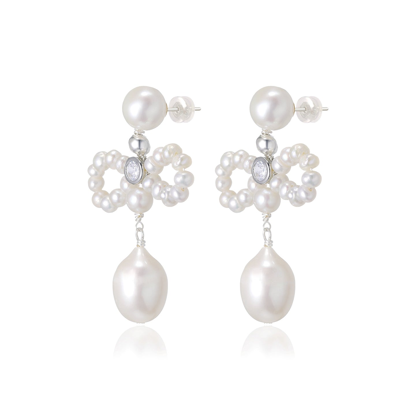 MACI Pearl Bow Drop Earrings