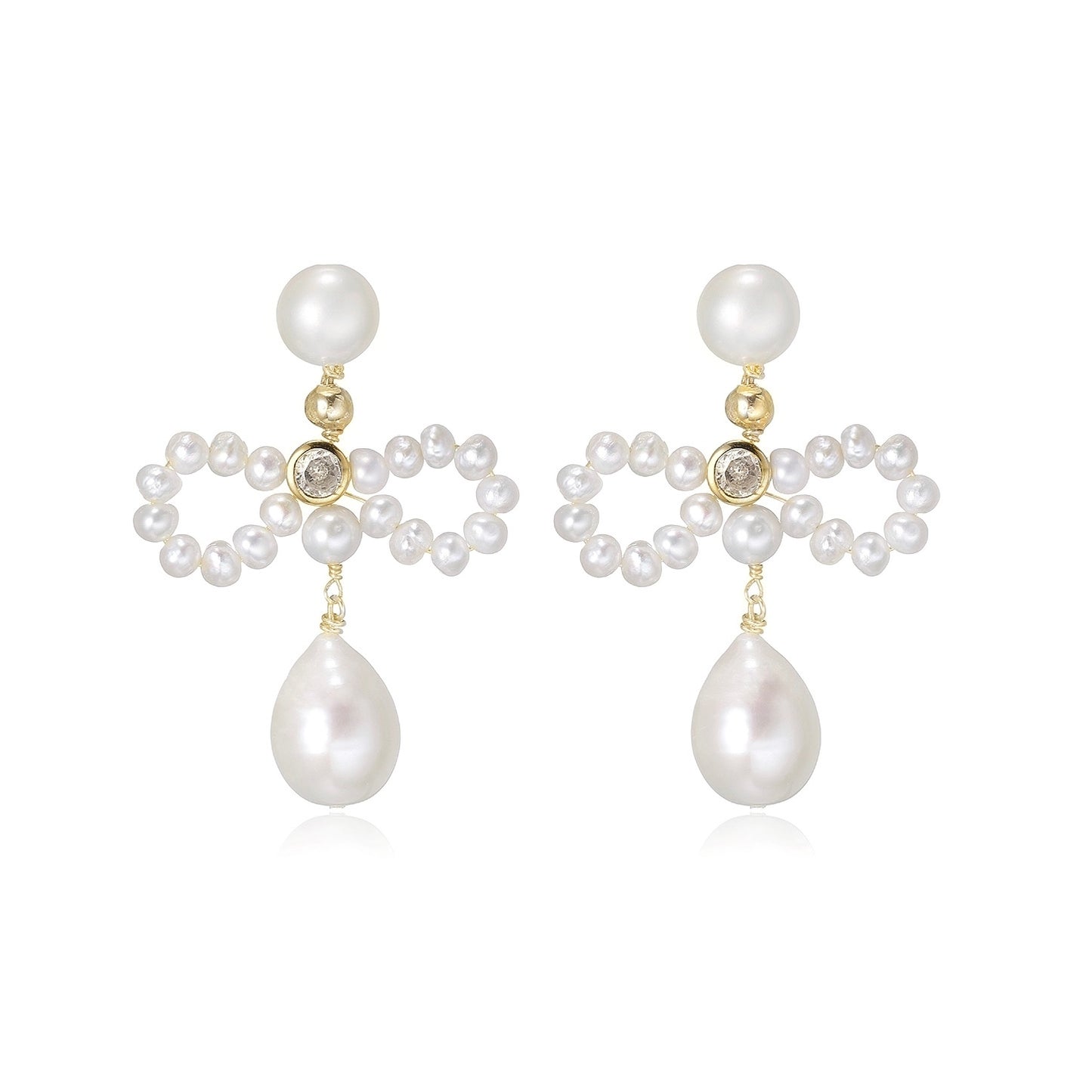 MACI Pearl Bow Drop Earrings