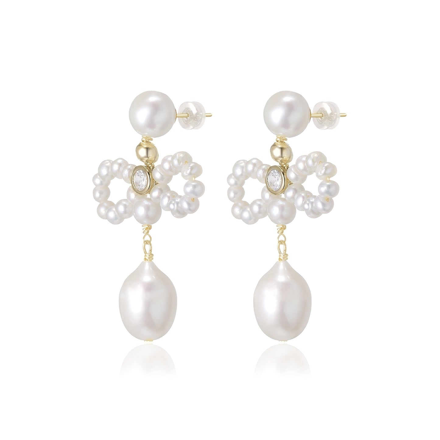 MACI Pearl Bow Drop Earrings