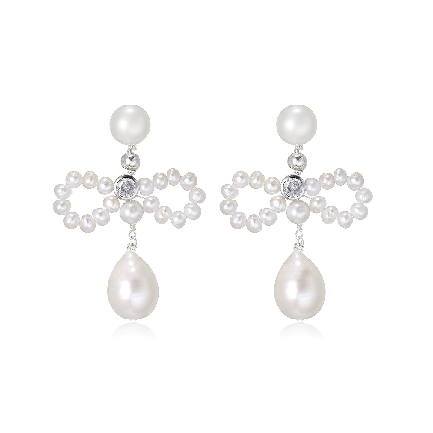 MACI Pearl Bow Drop Earrings