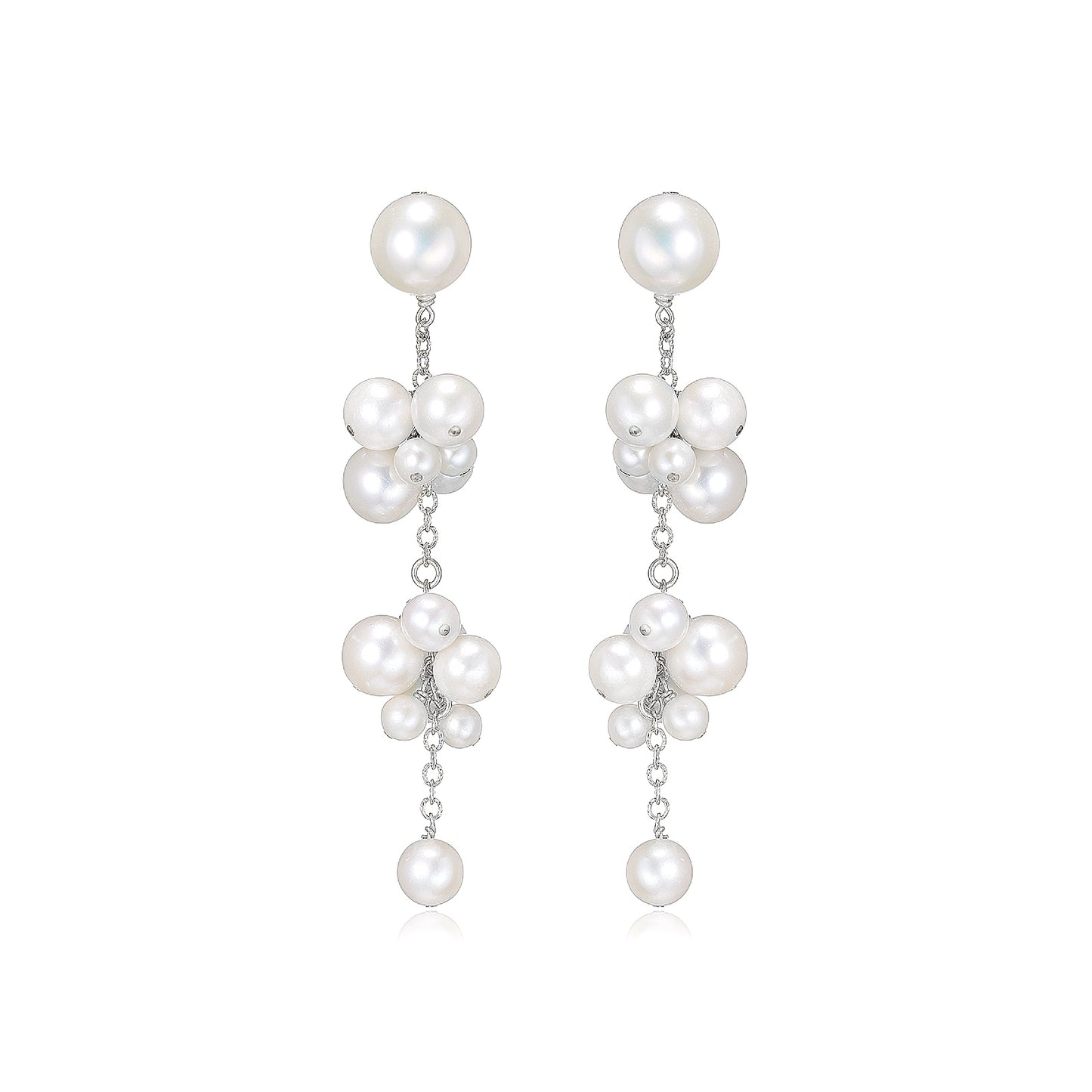 MEENA Pearl Cluster Dangle Earrings