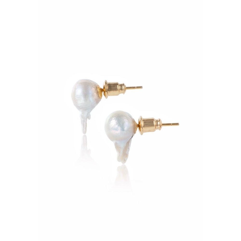 PERLA Baroque Pearl Stud Earrings