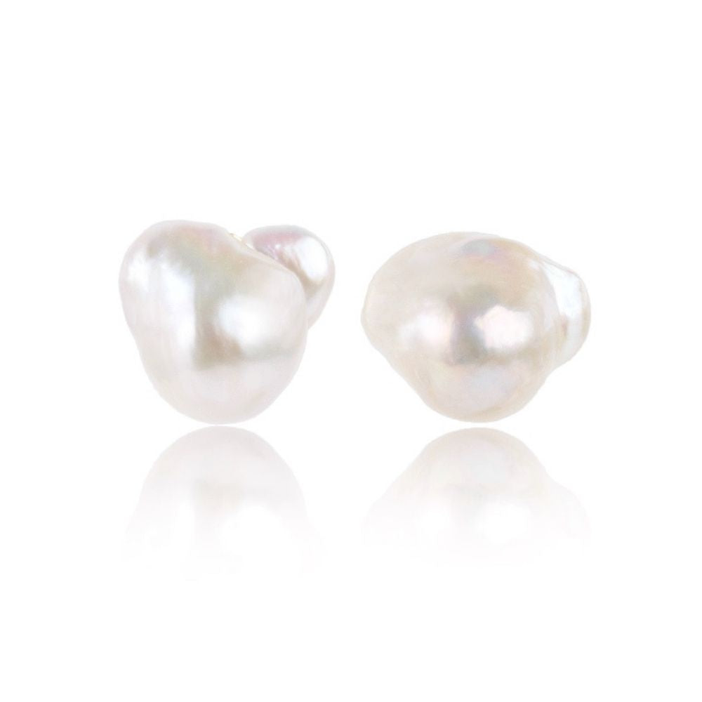 NUDA Large Baroque Pearl Stud Earrings