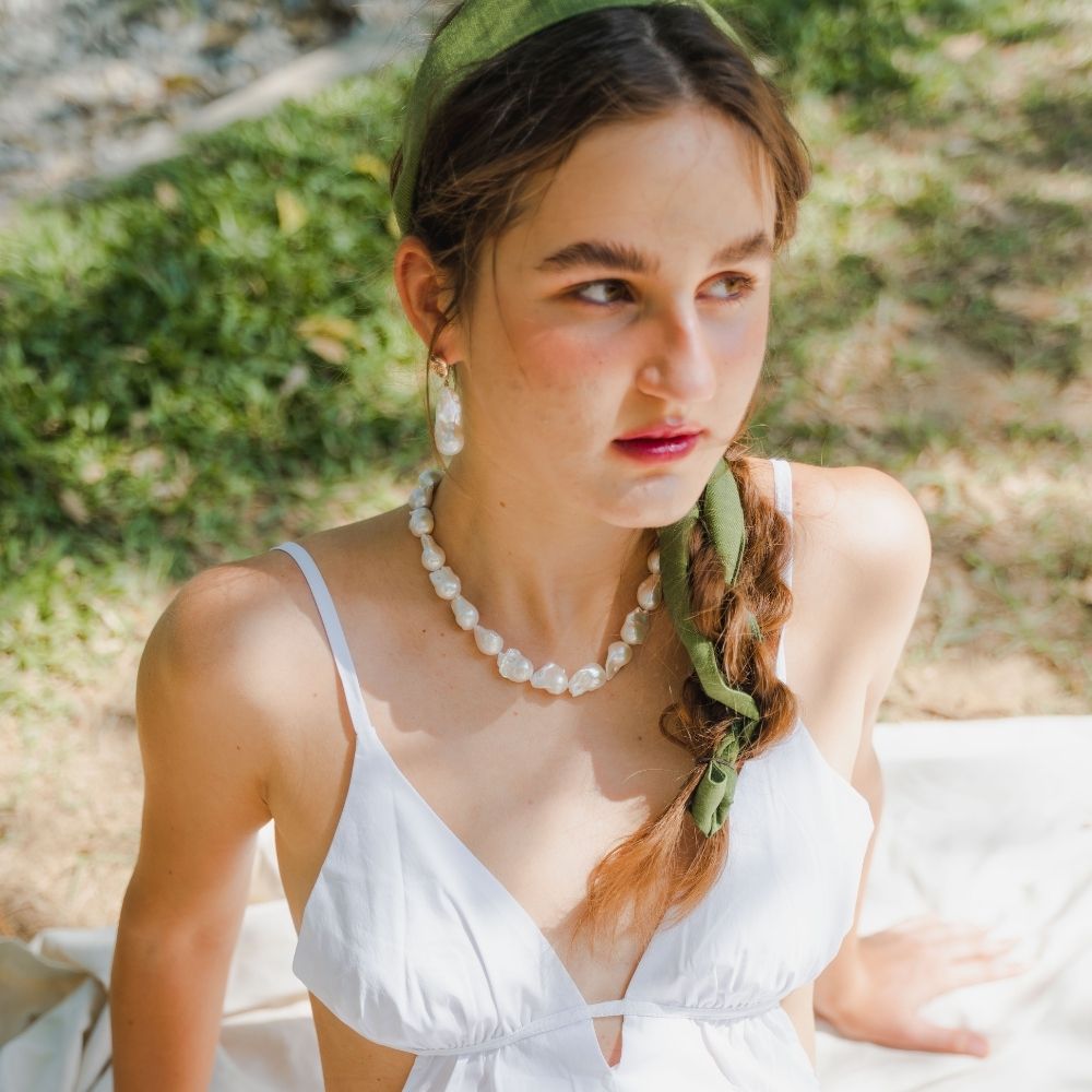 MAGNA Full Baroque Pearl Choker Necklace